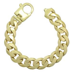 9ct Yellow Gold Curb Bracelet 10&#8243; 18mm