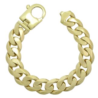 9ct Yellow Gold Curb Bracelet 10" 18mm
