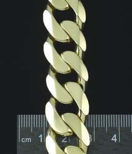 9ct Yellow Gold Curb Bracelet 10&#8243; 18mm