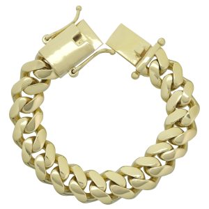 9ct Yellow Gold Cuban Bracelet 9&#8243; 18mm