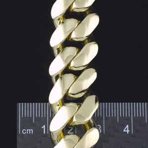 9ct Yellow Gold Cuban Bracelet 9″ 18mm