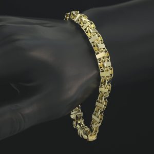 9ct Yellow Gold Cage Bracelet 9&#8243; 6mm