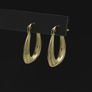 9ct Yellow Gold Twist Creole/Half Hoop Earrings