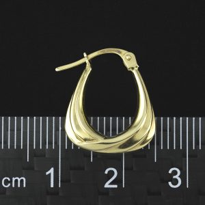 9ct Yellow Gold Twist Creole/Half Hoop Earrings