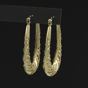 9ct Yellow Gold Twist Creole/Half-Hoop Earrings