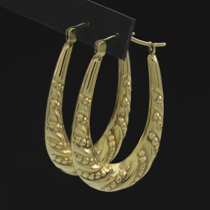 9ct Yellow Gold Twist Creole/Half-Hoop Earrings