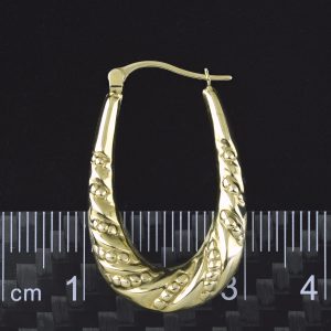 9ct Yellow Gold Twist Creole/Half-Hoop Earrings
