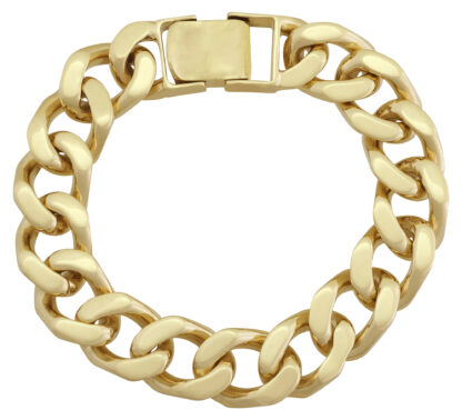 9ct Yellow Gold Curb Bracelet 8" 13mm