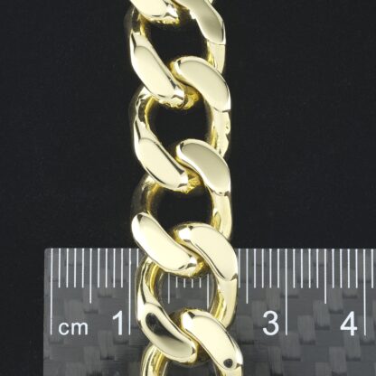 9ct Yellow Gold Curb Bracelet 8" 13mm - Image 3