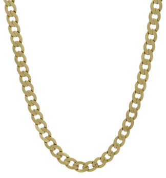 9ct Yellow Gold Curb Chain 22" 7.5mm