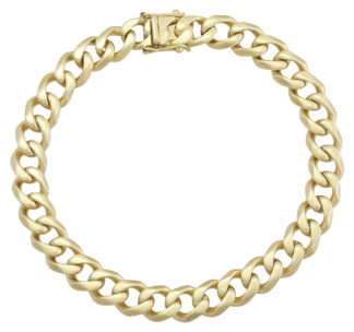 9ct Yellow Gold Curb Bracelet 9" 9mm