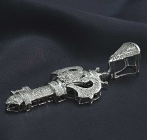 9ct White Gold 1.75ct Diamond Key Pendant