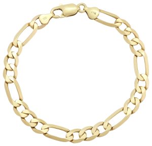 9ct Yellow Gold Figaro Bracelet 8.5&#8243; 7.5mm