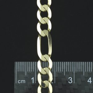 9ct Yellow Gold Figaro Bracelet 8.5″ 7.5mm