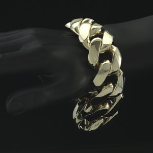 9ct Yellow Gold Heavy Cuban Bracelet 10.5″ 31mm