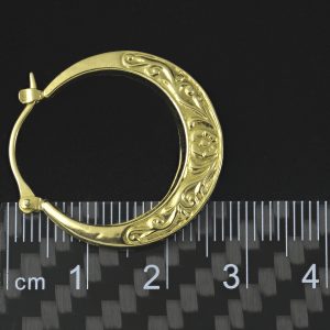 9ct Yellow Gold Patterned Hoop/Creole Earrings