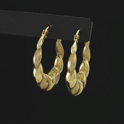 9ct Yellow Gold Hoop/Creole Earrings - Image 2