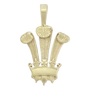 9ct Yellow Gold Prince Of Wales Feathers Pendant