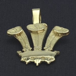9ct Yellow Gold Prince Of Wales Feathers Pendant