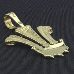 9ct Yellow Gold Prince Of Wales Feathers Pendant