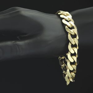 9ct Yellow Gold Curb Bracelet 9&#8243; 13mm