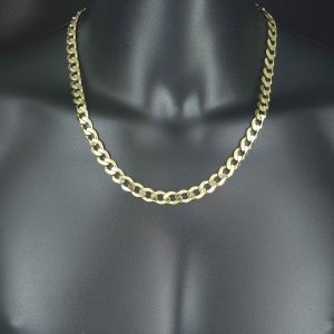 9ct Yellow Gold Curb Chain 22.5&#8243; 9mm