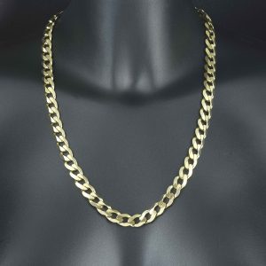 9ct Yellow Gold Curb Chain 22.5&#8243; 9mm