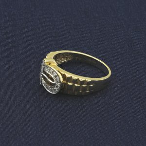 9ct Yellow Gold Gemstone Buckle Ring