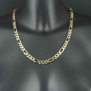 9ct Yellow Gold Figaro Chain 21.75″ 8.5mm