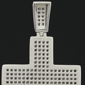 9ct White Gold 3.18ct Diamond Cross Pendant