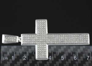 9ct White Gold 3.18ct Diamond Cross Pendant