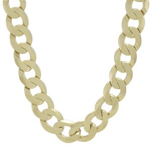 9ct Yellow Gold Curb Chain 22&#8243; 14mm