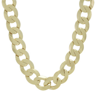 9ct Yellow Gold Curb Chain 22" 14mm