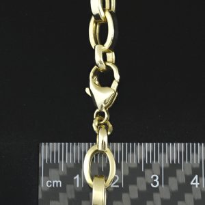 14ct Yellow &#038; White Gold 0val Fancy Belcher Chain 24.5&#8243; 7.5mm