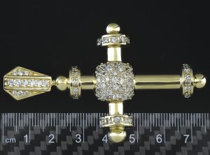 9ct Yellow Gold Gemstone Cross Pendant