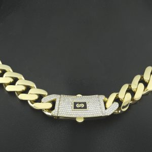 14ct Yellow Gold Cuban Chain 25.5&#8243; 15mm