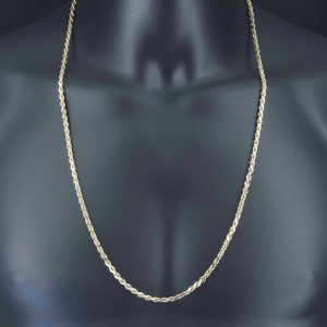 9ct Yellow Gold Diamond Cut Rope Chain 29.75&#8243; 4mm