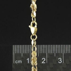 9ct Yellow Gold Diamond Cut Rope Chain 29.75&#8243; 4mm