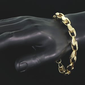 9ct Yellow Gold Tulip Bracelet 9.5&#8243; 10mm