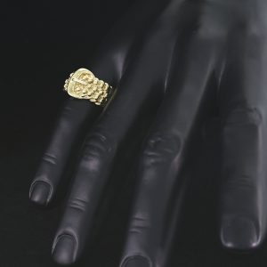 9ct Yellow Gold Buckle Keeper Ring