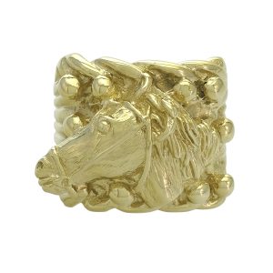 9ct Yellow Gold Horsehead Keeper Ring