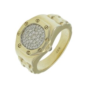 9ct Yellow Gold 0.40ct Diamond Watch Style Ring