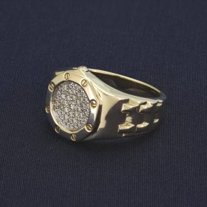 9ct Yellow Gold 0.40ct Diamond Watch Style Ring