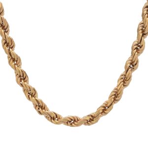 9ct Rose Gold Rope Chain 24.5&#8243; 7mm