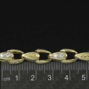 9ct Yellow Gold Gemstone Tulip Bracelet 9&#8243; 9mm