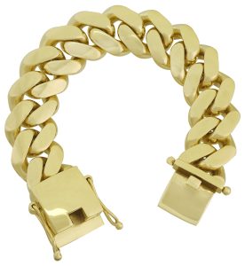 9ct Yellow Gold Cuban Bracelet 9&#8243; 24.5mm