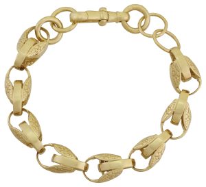 9ct Yellow Gold Tulip Bracelet 8.5&#8243; 11.5mm