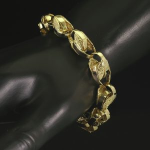 9ct Yellow Gold Tulip Bracelet 8.5&#8243; 11.5mm