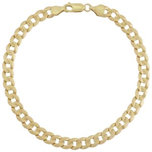 9ct Yellow Gold Curb Bracelet 8.75&#8243; 6mm