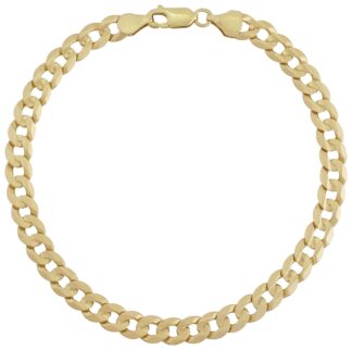 9ct Yellow Gold Curb Bracelet 8.75" 6mm
